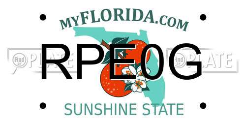 RPE0G Florida License Plate