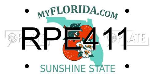RPE411 Florida License Plate