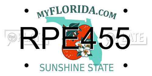 RPE455 Florida License Plate