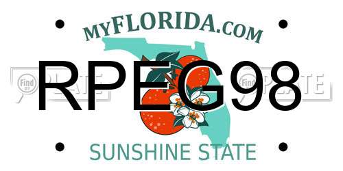 RPEG98 Florida License Plate