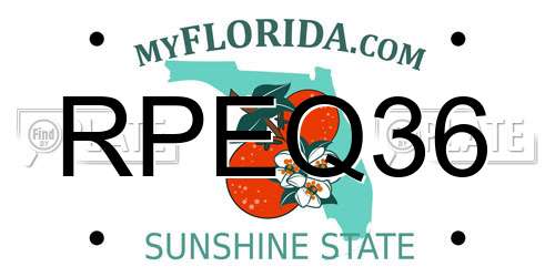 RPEQ36 Florida License Plate