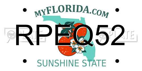 RPEQ52 Florida License Plate