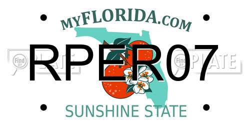 RPER07 Florida License Plate