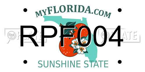 RPF004 Florida License Plate