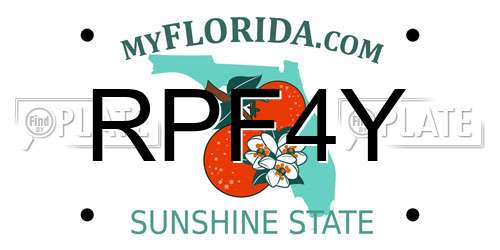 RPF4Y Florida License Plate