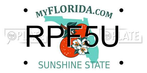 RPF5U Florida License Plate