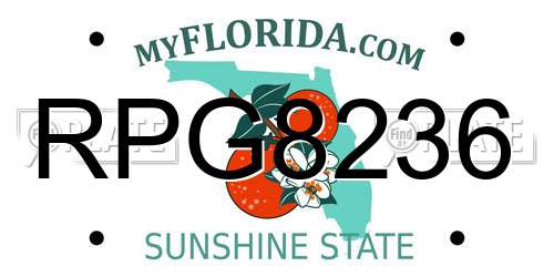 RPG8236 Florida License Plate