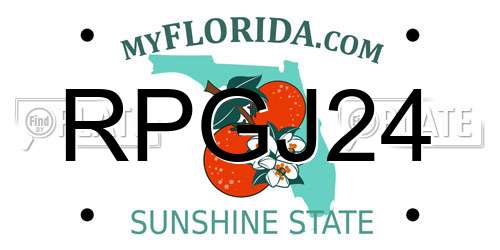 RPGJ24 Florida License Plate