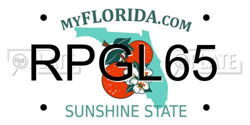 RPGL65 Florida License Plate