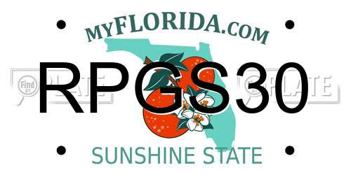 RPGS30 Florida License Plate