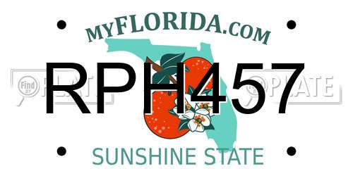 RPH457 Florida License Plate