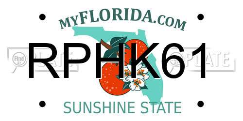 RPHK61 Florida License Plate
