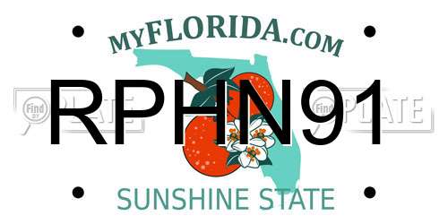 RPHN91 Florida License Plate