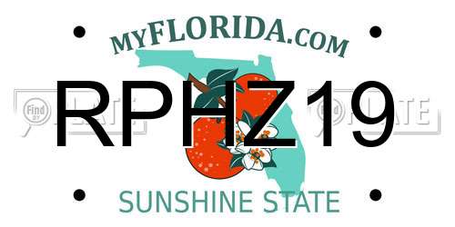 RPHZ19 Florida License Plate