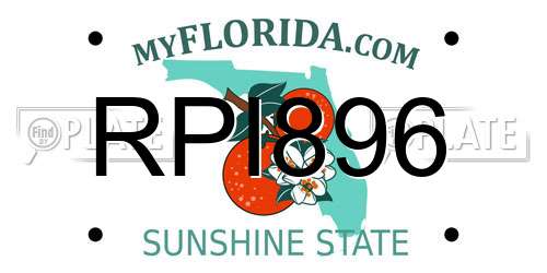RPI896 Florida License Plate