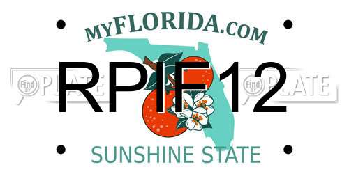 RPIF12 Florida License Plate