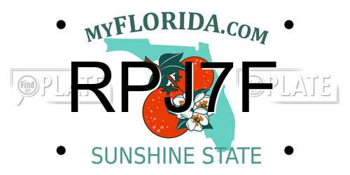 RPJ7F Florida License Plate