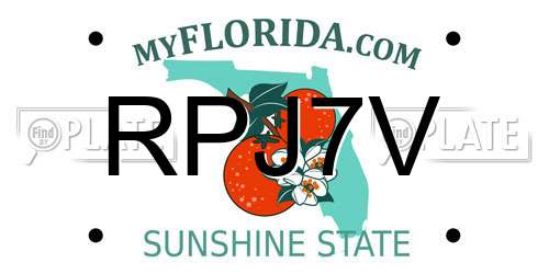 RPJ7V Florida License Plate