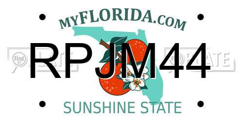 RPJM44 Florida License Plate