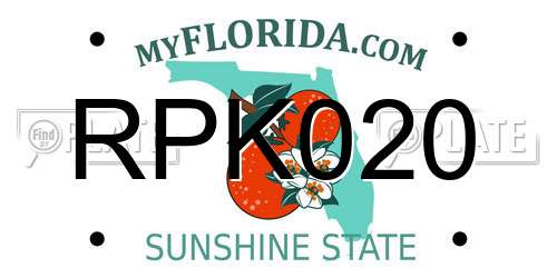 RPK020 Florida License Plate