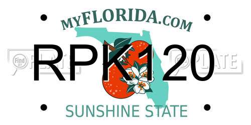 RPK120 Florida License Plate