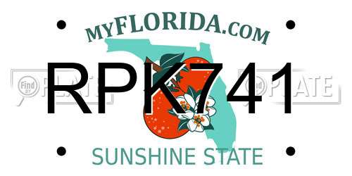 RPK741 Florida License Plate