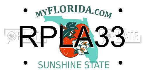 RPLA33 Florida License Plate
