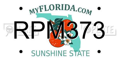 RPM373 Florida License Plate