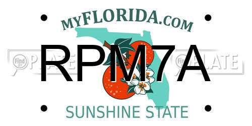 RPM7A Florida License Plate