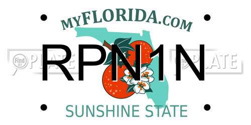 RPN1N Florida License Plate