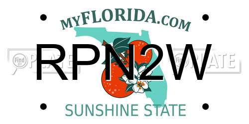 RPN2W Florida License Plate