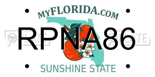 RPNA86 Florida License Plate