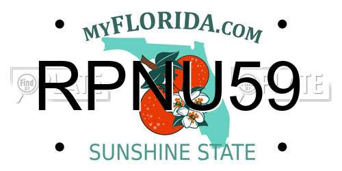RPNU59 Florida License Plate