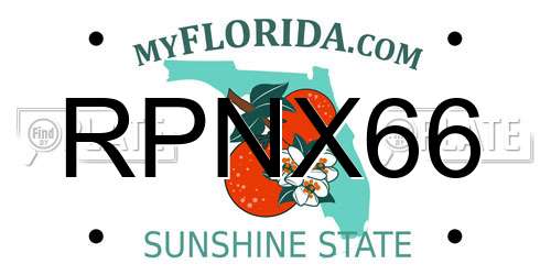 RPNX66 Florida License Plate