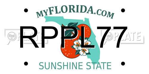 RPPL77 Florida License Plate