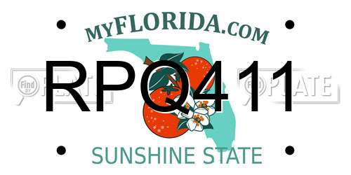 RPQ411 Florida License Plate