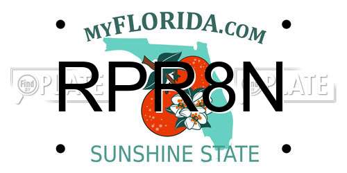 RPR8N Florida License Plate