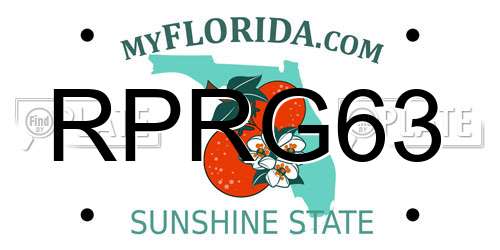 RPRG63 Florida License Plate