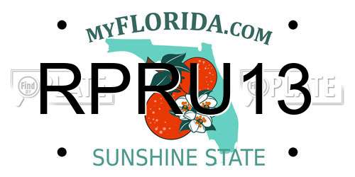 RPRU13 Florida License Plate