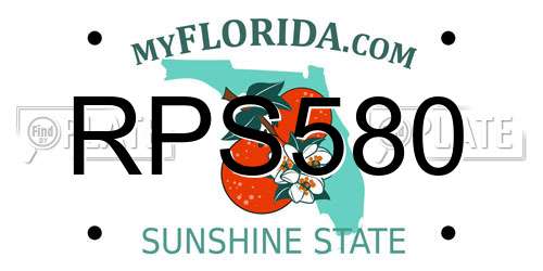 RPS580 Florida License Plate