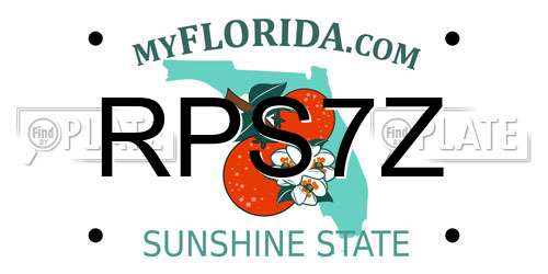 RPS7Z Florida License Plate
