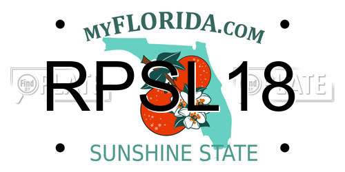 RPSL18 Florida License Plate