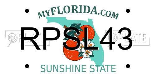 RPSL43 Florida License Plate
