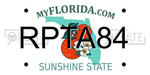RPTA84 Florida License Plate