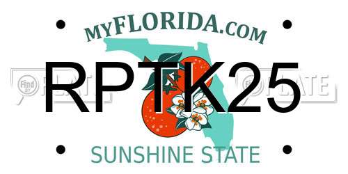 RPTK25 Florida License Plate