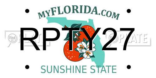 RPTY27 Florida License Plate