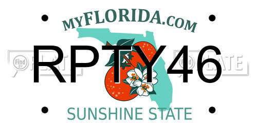 RPTY46 Florida License Plate