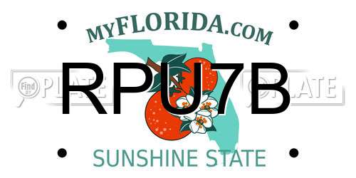 RPU7B Florida License Plate