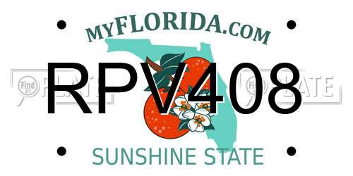 RPV408 Florida License Plate