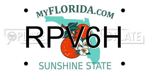 RPV6H Florida License Plate